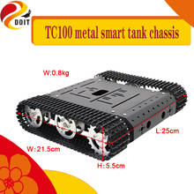 TC100 Metal Robot Tank Chassis Kit 2WD Smart Crawler Vehicle Robot Platform High Torque DC Motor Aluminum Alloy Wheels DIY Toy 2024 - buy cheap