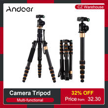 Andoer-tripé com câmera de vídeo, ajustável, 5 seções, monopé destacável, câmera canon, nikon, sony, dslr 2024 - compre barato