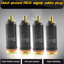 4 pçs WBT-0102Cu banhado a ouro rca plug 99.998% cobre puro rca plug 24k ouro platd único conector plug 2024 - compre barato