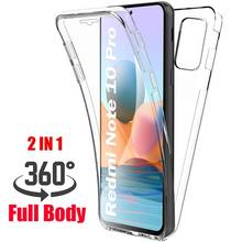 Защитный чехол для Xiaomi Redmi Note 10 10S, мягкий прозрачный силиконовый чехол из ТПУ, передняя и задняя крышка для Redmi Note 10 Pro, 360