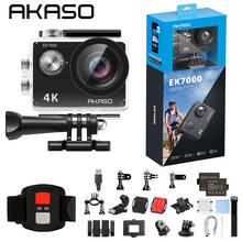 Экшн-камера AKASO EK7000, Wi-Fi, 4K, Ultra HD, водонепроницаемая, DV, видеокамера 12 МП, Спортивная камера с углом обзора 170 градусов, оригинал 2024 - купить недорого