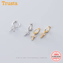 Trustdavis Cross Hoop Earring 925 Sterling Silver Cross Shining CZ Hoop Earrings For  Womens Fashion Silver 925 Jewelry DA699 2024 - buy cheap