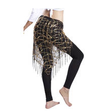 Chiffon Belly Dance Dancing Hip Scard Wrap Skirt Belt Sequins Tassel Gorgeous 2024 - buy cheap