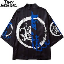 Japanese Kimono Jacket Ancient Chinese Dragon Kanji Print 2021 Men Harajuku Streetwear Jacket Coat Casual Thin Gown Japan Style 2024 - buy cheap