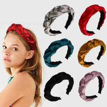 Fashion Hair Bands Bezel Wide Velvet Weaving Hair Bands for Women Braided Headband Girls Hair Hoop Headdress Hair Accessories 2024 - buy cheap