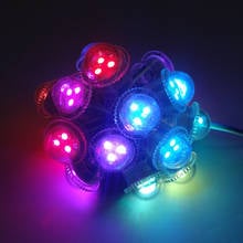 Waterproof 26mm diameter transparent /milky cover led pixel Point Light 3leds 5050 SMD RGB led module DC12V WS2811 free shipping 2024 - buy cheap