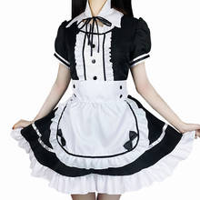 2021 Black Cute Lolita Maid Sexy Costumes French Maid Dress Girls Woman Amine Cosplay Costume Waitress Maid Party Stage Costumes 2024 - buy cheap