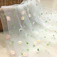 160cm Wide Soft Daisy Floral Embroidery Mesh Fabric For Girls' Tulle Dress Tutu Skirt Wedding Garment Decortion Sewing Supplies 2024 - buy cheap