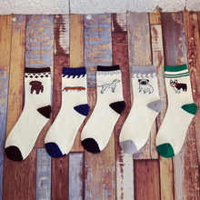 5 Pairs/Lot Harajuku Women's Socks Streetwear Print Dog Cotton Funny Socks Casual Autumn Winter Meias Cute Art Socks Sokken 2024 - buy cheap