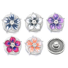 Hot Flower w109 Crystal 3D 18mm Metal Snap Button For Bracelet Necklace Interchangeable Jewelry Women Accessorie Findings 2024 - buy cheap