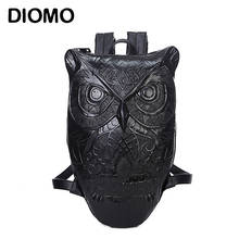 DIOMO 2022 Women Backpack Stylish Cool Black PU Leather Owl Backpack Female Hot Sale Women Bag Bagpack for Girls 2024 - buy cheap