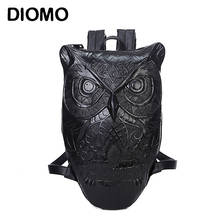 Diomo mochila feminina, elegante, preta, de couro pu, coruja, liquidação, bolsa feminina para meninas 2024 - compre barato