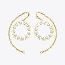 ENFASHION-pendientes con Clip para mujer, aretes con Círculo de perlas, Color dorado, sin Piercing, joyería E191106 2024 - compra barato