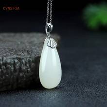 CYNSFJA New Real Certified Natural Hetian Nephrite Women's Lucky Amulet Jade Pendant 925 Silver Chain High Quality Elegant Gifts 2024 - buy cheap