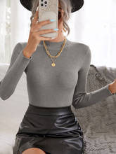 Novo suéter feminino de malha com gola alta, blusa de manga longa feminina de malha quente para primavera e outono, roupa casual 2024 - compre barato