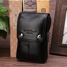 Waist Pack Fanny Bag Men Genuine Leather Hook Cell/Mobile Phone Case Belt Purse Small Shoulder Messenger Cross body Bags 2024 - buy cheap