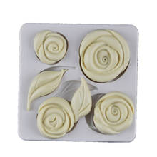 3D Large Pouf Roses And Leaves Silicone Mold Cake Moulds Fondant Cake Mold Wedding Decorating Tools Chocolate Mold H403 2024 - buy cheap