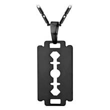 Collare Vintage Razor Blade Pendant Black/Gold Color Men Jewelry Wholesale Hippie Necklace Women P108 2024 - buy cheap