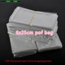 100pcs/lot 6x25cm  Clear Transparent Shrink Wrap Package Heat Seal Bag POF Gift packing plastic bags for comestic bottles boxes 2024 - buy cheap