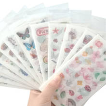 6 hojas/paquete kawaii adhesivos de PVC pegatina decorativa del diario scrapbook papelería pegatinas de sello etiqueta 2024 - compra barato