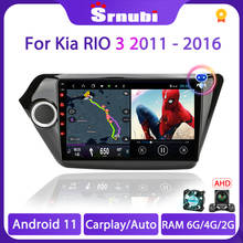 Radio con GPS para coche, reproductor Multimedia con Android 10, 2Din, DVD, estéreo, T10, para Kia RIO 3, 2011, 2012, 2013, 2014, 2015 2024 - compra barato