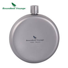Boundless Voyage Titanium Round Hip Flask with Funnel Camping Sports Bottle Wine Whiskey Water Drinking 2024 - buy cheap