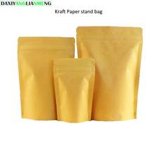 Bolsa de embalaje de papel, bolsa de grado alimenticio, cremallera de pie 13cm 18,5 cm + 4cm 100 Uds. Wxh 5,1 ''7,3'' compresión 2024 - compra barato