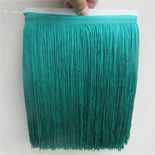 5 metros 25 cm de Largura Franja Guarnição Do Laço Borla Latina Palco Vestido de verde Escuro Fringe Corte Para DIY Roupas Acessórios laço de Fita 2024 - compre barato