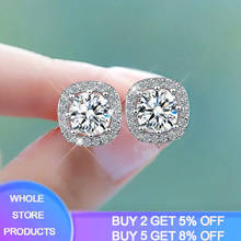 YANHUI-pendientes de plata de ley 925 con diamantes de laboratorio, joyería de moda coreana, joyería Simple y redonda, para mujeres y niñas 2024 - compra barato