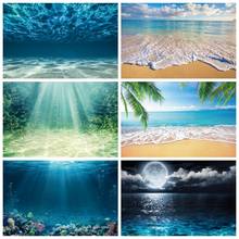 Фон для фотосъемки на день рождения с изображением морского дна подводной воды рыбы кораллового цвета Виниловый фон для фотостудии 2024 - купить недорого