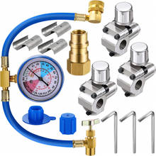 BPV31 Bullet Piercing Tap Valve Kit U-Charging Tools Hose Refrigerant Valve Can Tap with Gauge R134a 2024 - buy cheap