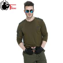 Футболка мужская утепленная с длинным рукавом, тактическая рубашка в стиле милитари, армейская одежда, зеленый топ, на осень 2024 - купить недорого