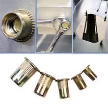 10pcs M3 M4 M5 M6 M8 M10 Rivet Nuts Carbon Steel Flat Head Rivet Nuts Multi Size Set Nuts Insert Rivet Tool