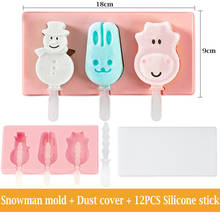 Molde de silicona para helado, bandeja de cubitos de hielo reutilizable, molde para polos congelados, decoración navideña, herramientas de helado DIY con 50 de madera 2024 - compra barato