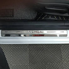 Para nissan qashqai j10 j11 aço inoxidável pedal bem vindo placa de chinelo peitoril da porta capa carro accessorie 2007-2022 2024 - compre barato