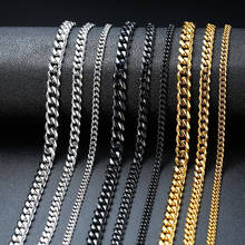 Vnox Cuban Chain Necklace for Men Women, Basic Punk Stainless Steel Curb Link Chain Chokers,Vintage Gold Color Solid Metal Colla 2024 - buy cheap