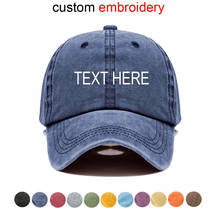 Embroidery Custom Logo Text Fashion Washed Cotton Baseball Cap Men & Women Summer Caps Snapback Cap Dad Hat Dropshipping 2024 - buy cheap