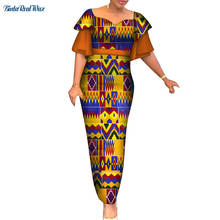 Vestido de estampa africano de ankara longo, vestidos de festa para mulheres com estampa bazin rica wy4766 2024 - compre barato
