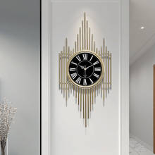 Relógio de parede grande, criativo, de metal, mecanismo de luxo, para sala de estar, decoração de casa, dg50wc 2024 - compre barato