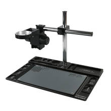 Microscopio estéreo de aleación de aluminio multifunción, soporte de trabajo, mesa de brazo ajustable, grande 2024 - compra barato