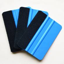 1pc Auto Styling Vinyl Carbon Fiber Window Ice Remover Cleaning Wash Car Scraper With Felt Squeegee Tool Film Wrapping 10x7cm 2024 - купить недорого