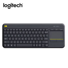 Logitech-teclado inalámbrico con panel táctil, teclado para PC TV, K400 Plus, K400PLUS 2024 - compra barato