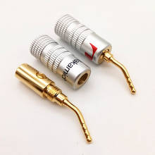 New 24K Gold For Speaker Pin Angel 2mm Banana Plugs Speaker wire Screw Lock Connector 2024 - buy cheap