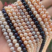 Perlas naturales cultivadas de agua dulce, cuentas redondas de piedra Natural sueltas para collar DIY, brazalete, fabricación de joyas de 15 ", 6-6,5mm 2024 - compra barato