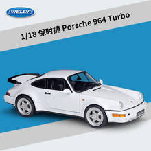 Welly 1:18 Scale Diecast Alloy Sports Cars Model Toys For Porsche 964 Turbo 918 With Steering Wheel Control Collection Car Gift