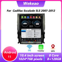 Wekeao Vertical Screen Tesla Style 10.4'' 1 Din Android 11 Car Dvd Player GPS Navigation For Cadillac Escalade SLS 2007-2012 2024 - buy cheap