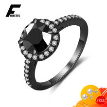 Vintage Rings 925 Silver Jewelry Black Color Zircon Gemstones Finger Ring for Women Wedding Engagement Party Gift Accessories 2024 - buy cheap