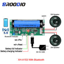 Bluetooth 5.0 placa de amplificador bateria de lítio titular duplo canal 2*5w estéreo classe d amplificadores alto-falante ativo diy pam8403 amp 2024 - compre barato