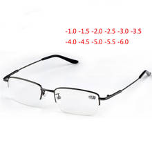 Metal Half frame Finished Myopia Eyeglasses New Optical Men Women student Eyewear prescription AC Lens Glasses Frame -1.0 -4.0 2024 - buy cheap