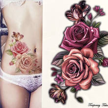 Beauty 1 Pcs Make Up Fake Temporary Tattoos Stickers Rose Flowers Arm Shoulder Tattoo Waterproof Women Big Flash Tattoo on Body 2024 - buy cheap
